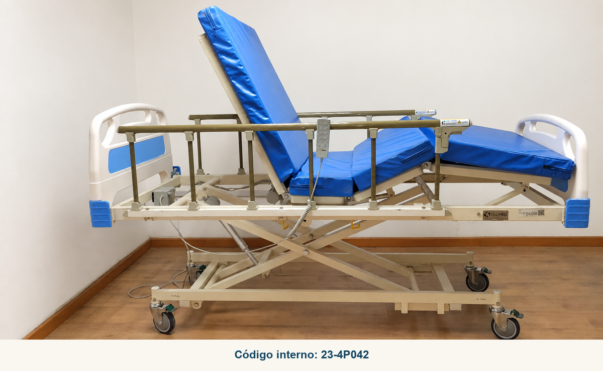 Vista lateral real de cama articulada Glomed 23-4P042