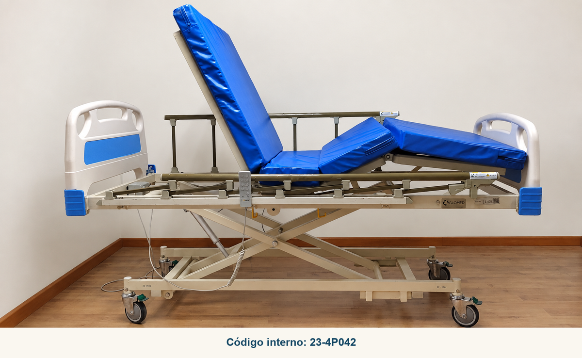 Vista lateral real de cama articulada Glomed 23-4P042
