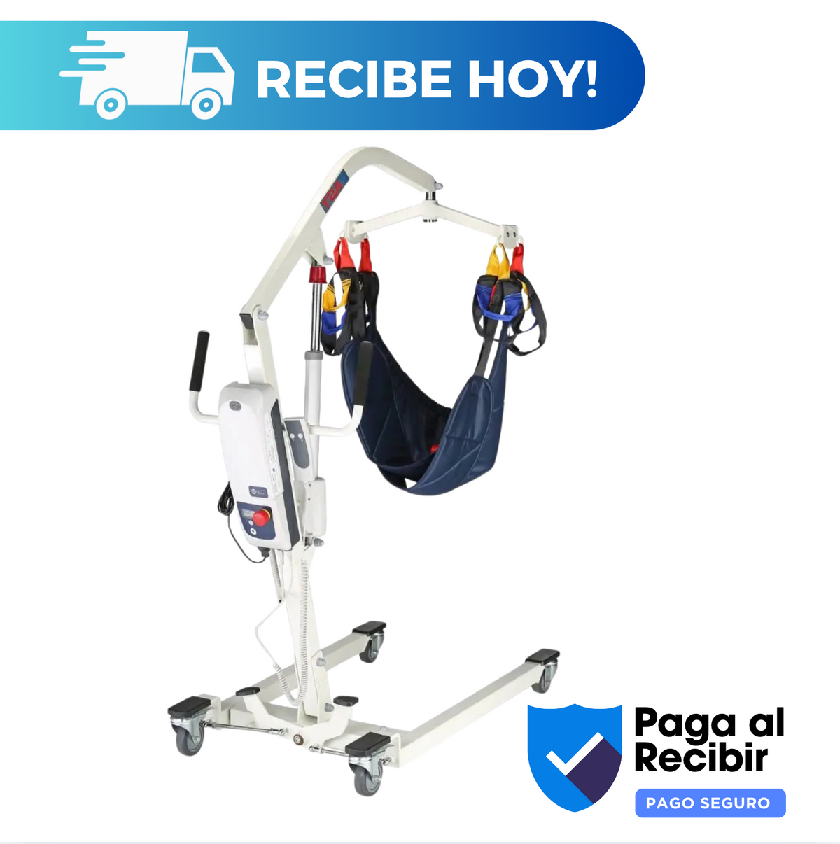 Grúa de transferencia eléctrica para pacientes 185 kg