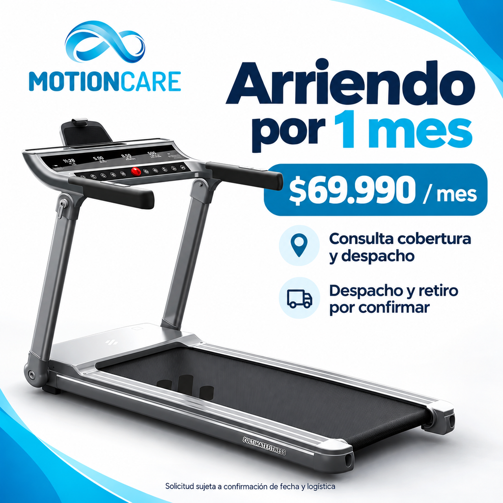 Trotadora P400 Ultra Plegable 2.0 — gráfica ilustrativa original MotionCare; planes y coordinación