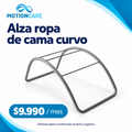 Alza ropa de cama curvo — gráfica ilustrativa original MotionCare; arriendo mensual