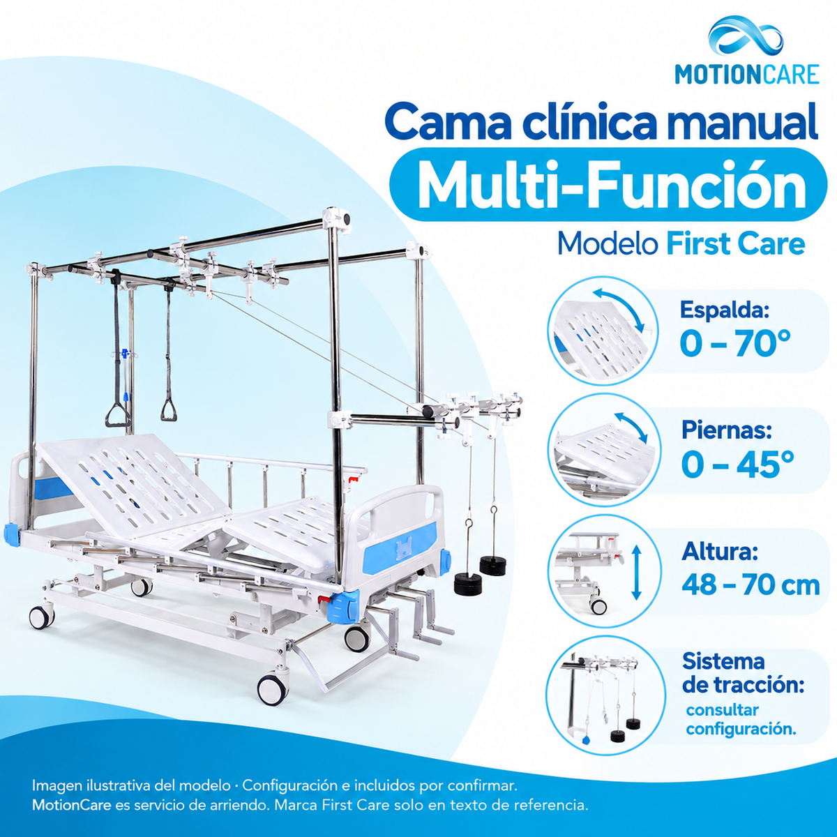 FirstCare 2285 · 02 funciones · imagen ilustrativa, configuración e incluidos por confirmar