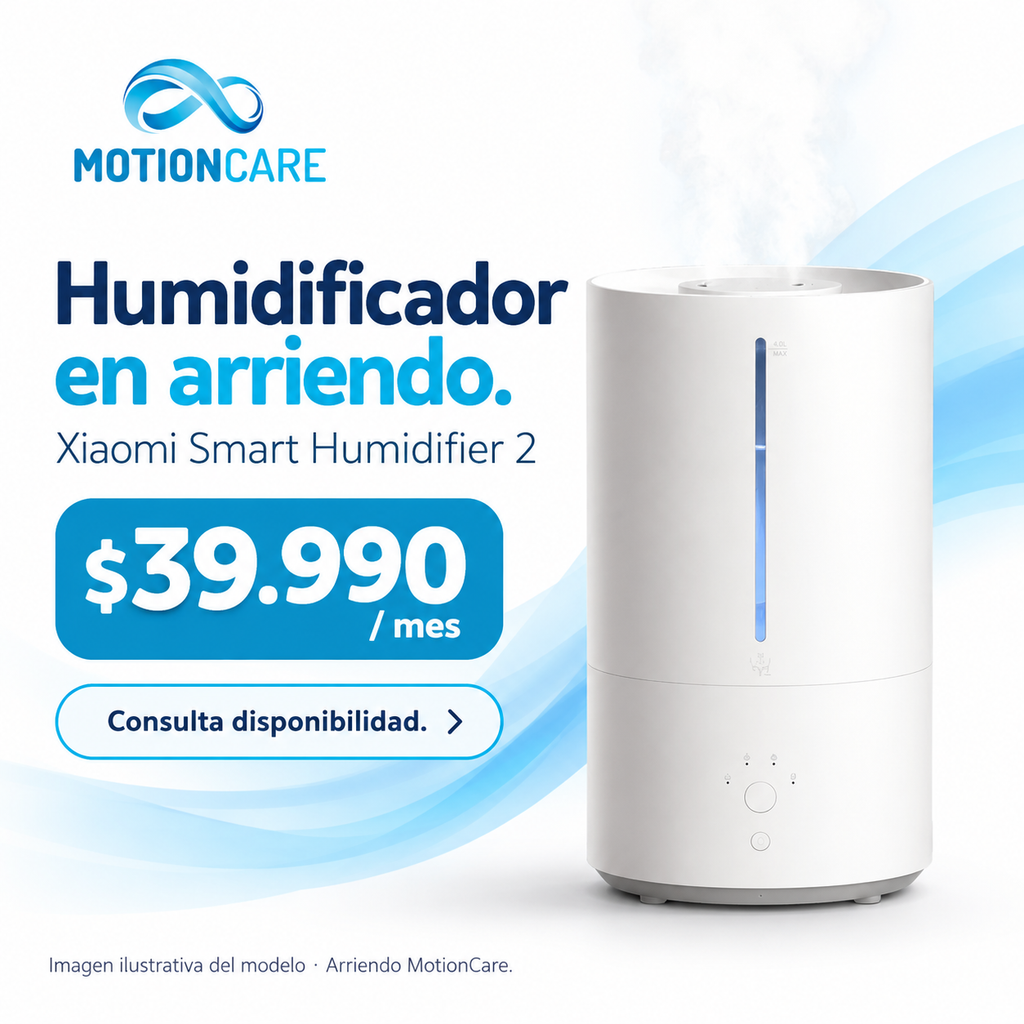 Xiaomi Smart Humidifier 2 en arriendo MotionCare por $39.990 al mes. Consulta disponibilidad; imagen ilustrativa.