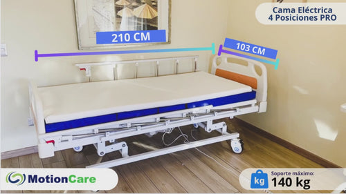 Demostración Motion Care de cama clínica eléctrica de 4 posiciones